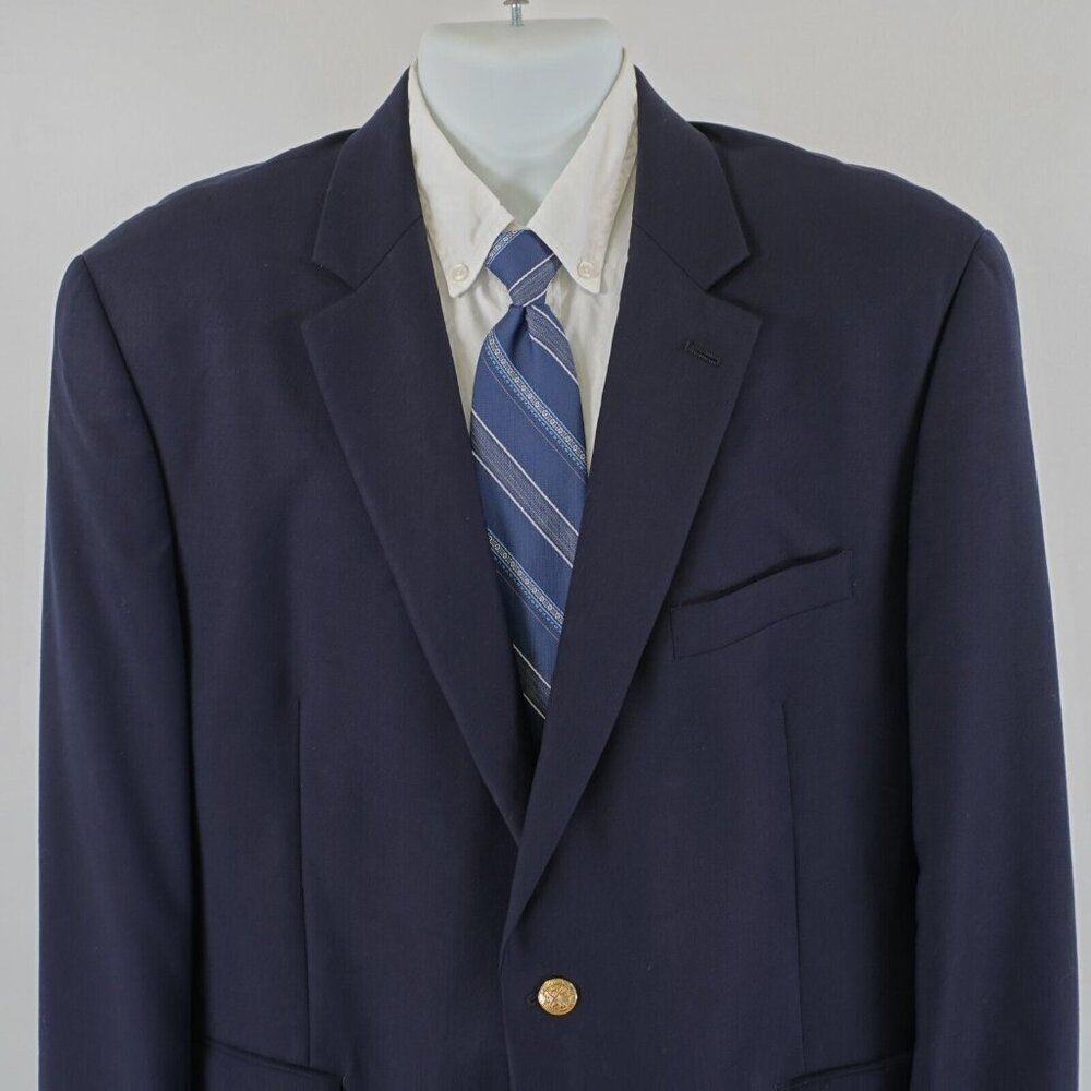 Lauren Ralph Lauren Blue Wool 2 Gold Button Blazer 46R‎